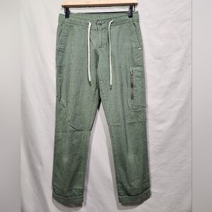 Vuori Ripstop Olive Green Cargo Jogger Pants Drawstring Zip Pockets XSmall XS